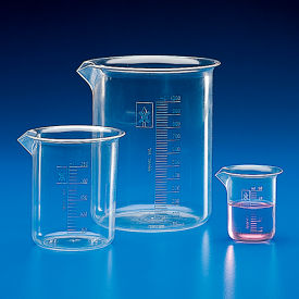 Beaker, PMP (TPX), Molded Graduations, 100mL, 12/Pack