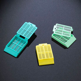 Tissue Embedding Cassettes w/ Attached Lid, 30% Writing Area, Pink