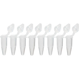 0.2mL 8-Strip Tubes, with Individually-Attached Dome Caps, Clear, 120/Pack