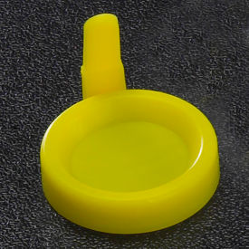 Cap, Snap with Sanitary Grip, PE, Yellow, for Flared Top Urine Tube, 1500/Pack