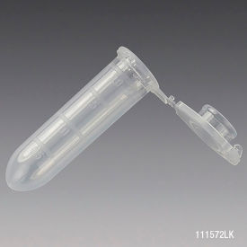 Microcentrifuge Tube, 2.0mL, Polypropylene, Locking Snap Cap, Lot Certified, 500/Pack