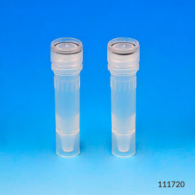 Microtube, 1.5mL, Self-Standing, Attached Screw Cap for Color Insert, O-Ring, Sterile, PP, 1000/Pack