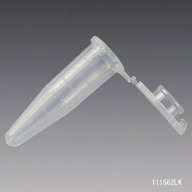 Microcentrifuge Tube, 1.5mL, Polypropylene, Locking Snap Cap, Lot Certified, 500/Pack