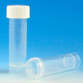 Transport Tube, 5mL, Polypropylene, SS, Attach White Screwcap, MG, Str, 500/Pack