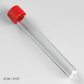 Test Tube with Attached Red Screw Cap, 16 x 120mm (15mL), Sterile, 500/Pack