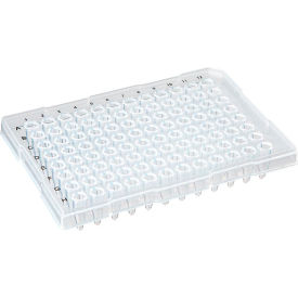 0.2mL 96-Well PCR Plate, Half Skirt, Ridged Rim, Clear, 10/Pack