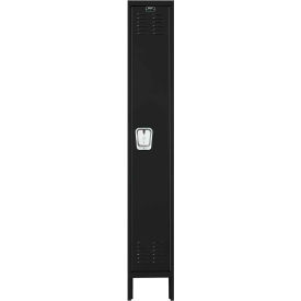 1-Tier 1 Door Premium Locker, 12"W x 15"D x 78"H, Black, Unassembled