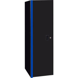 3 Drawer & 3 Shelf Side Locker, 19"W x 25"D x H"61, Black w/Blue Trim