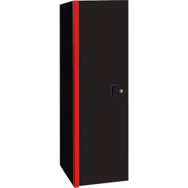 3 Drawer & 3 Shelf Side Locker, 19"W x 25"D x H"61, Black w/Red Trim