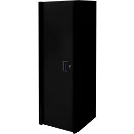 3 Drawer & 3 Shelf Side Locker, 19"W x 25"D x H"61, Matte Black, Gloss Black Handles