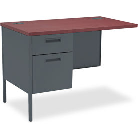 Metro Classic Left Pedestal Desk, 42"W x 24"D x 29-1/2"H, Mahogany