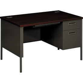 Metro Classic Right Pedestal Desk, 48"W x 30"D x 29-1/2"H, Mahogany