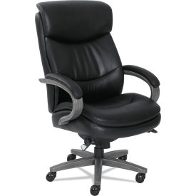 Woodbury Series Big & Tall Executive Chair, 400 lb. Capacity, Leather, Black