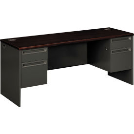 38000 Series Kneespace Credenza, 72"W x 24"D x 29-1/2"H, Mahogany