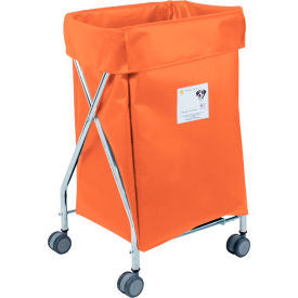 Wide Collapsible Hamper, Steel, Orange Vinyl Bag