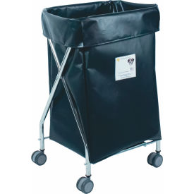 Narrow Collapsible Hamper, Steel, Black Vinyl Bag