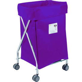 Narrow Collapsible Hamper, Steel, Purple Vinyl Bag