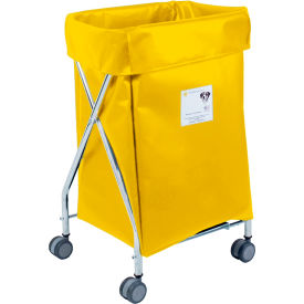 Narrow Collapsible Hamper, Steel, Yellow Vinyl Bag