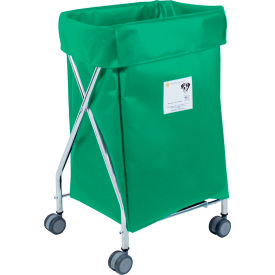 Wide Collapsible Hamper, Steel, Forest Green Vinyl Bag
