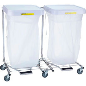 Double Medium Duty Hamper with Foot Pedal, Steel, White