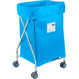 Wide Collapsible Hamper, Steel, Electric Blue Vinyl Bag