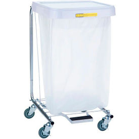 Single Medium Duty Hamper with Foot Pedal, 32"H, Steel, White