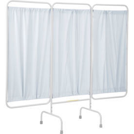 3 Panel Medical Privacy Screen, 81"W x 67"H, White Vinyl Panels
