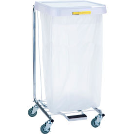 Medium Duty Hamper With Foot Pedal, Steel, White