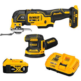 20V MAX XR Brushless Cordless 5" Orbital Sander and Multi-Tool 2-Tool Woodworking Kit