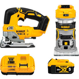 20V MAX XR Brushless Cordles Compact Router and Jig Saw 2-Tool Woodworking Kit