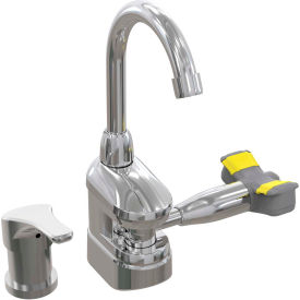 Bradley Deck-Mount Swing-Activated Faucet/Eyewash Unit, Mixed Faucet, Right Hand