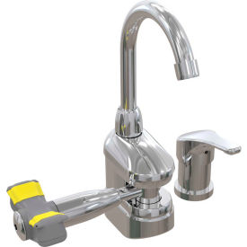 Bradley Deck-Mount Swing-Activated Faucet/Eyewash Unit, Mixed Faucet, Left Hand