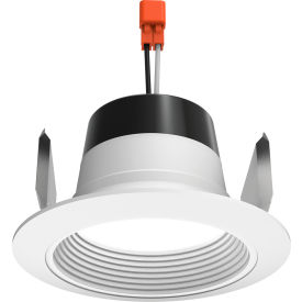 LED 4" Round Baffle Retrofit Downlight Trim, 600LM, 3000K, White