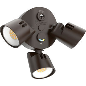HGX LED Residential Security Lights, 2 Round Heads, Adjustable Lumen Output, Black