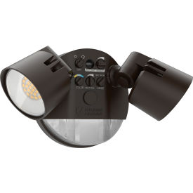 LED Security Lights, 2 Round Heads, 4000K, 2600 Lumens, Black