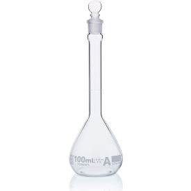 Flask, Volumetric , Globe Glass, Class A, To Contain (TC), 100mL, 6/Box