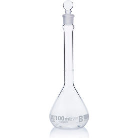 Flask, Volumetric , Globe Glass, Class B, To Contain, 100mL, 6/Box