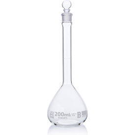 Flask, Volumetric, Globe Glass, Class B, To Contain (TC), 200mL, 6/Box