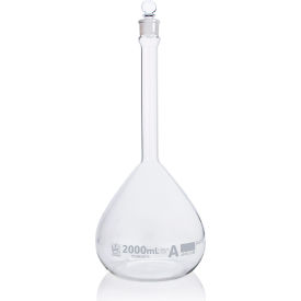 Flask, Volumetric , Globe Glass, Class A, To Contain (TC), ASTM E288, 2000mL