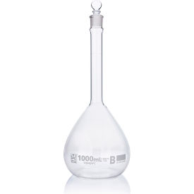 Flask, Volumetric, Globe Glass, Class B, To Contain (TC), ASTME288, 1000mL