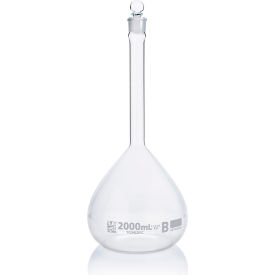 Flask, Volumetric , Globe Glass, Class B, To Contain (TC), ASTME288, 2000mL