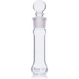 Flask, Volumetric, Wide Mouth, Globe Glass, Class A, To Contain (TC), ASTM E288, 5mL, 6/Box