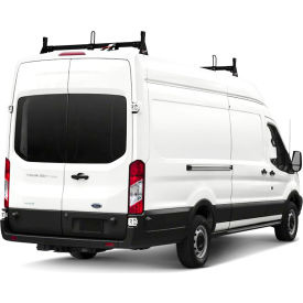 2 Bar Steel Ladder Roof Rack for Ford Transit Cargo Van 2015-On, Black
