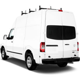 H1 3 Bar Aluminum Ladder Roof Rack For Nissan NV Cargo Van 2011-On, Black