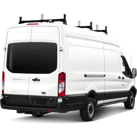 H1 3 Bar Aluminum Ladder Roof Rack for Ford Transit Cargo Van 2015-On, Black