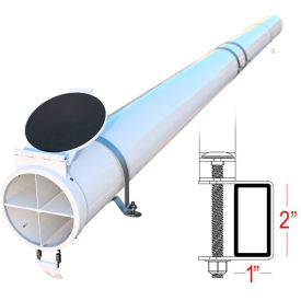 Conduit Carrier Caps, Fits 2" x 1" Cross Bars, 6" Tube Not Included, Aluminum, 6", White