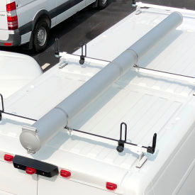 Conduit 4 Chamber Tube Carrier w/Caps, Fits 2" x 1" Cross Bars, 128" x 6" Aluminum, Silver