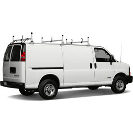 H1 3 Bar Steel Ladder Rack System for Chevy Express 1996-On, White