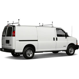 H1 2 Bar Steel Ladder Rack System for Chevy Express 1996-On, White
