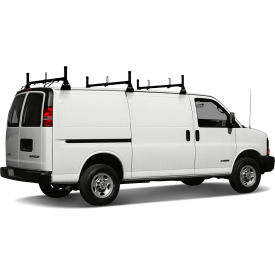 3 Bar Steel Ladder Rack System for Chevy Express 1996-On, Black